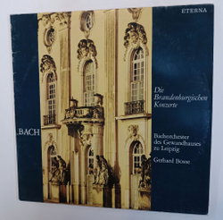 Винтажная виниловая пластинка LP Bach, Bachorchester Des Gewandhauses Zu Leipzig, Gerhard Bosse Die Brandenburgischen Konzerte 2LP (GDR 1985)