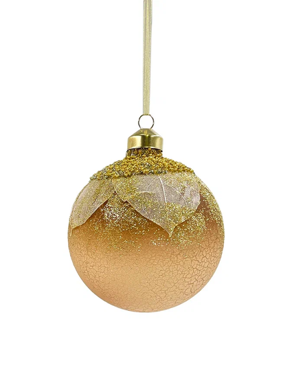 Набор винтажных стеклянных шаров Райский сад 100 мм., песочный, 6 шт., Christmas DeLuxe (14036)