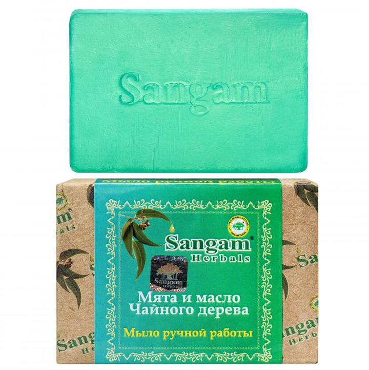 Мыло Sangam Herbals с глицерином Мята и масло Чайного дерева Mint and Tea Tree Oil 100 г