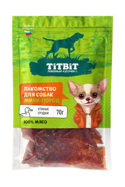 Лакомство TiTBiT для собак мини пород, Трубочки из мяса Утки , 100 г х 3 упаковки