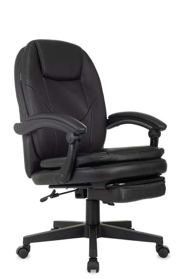 Кресло руководителя Бюрократ CH-868N-BF черный эко.кожа крестов. пластик подст.для ног