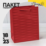 Пакет подарочный 18х23х10см Премиум "Престиж" (Красный)