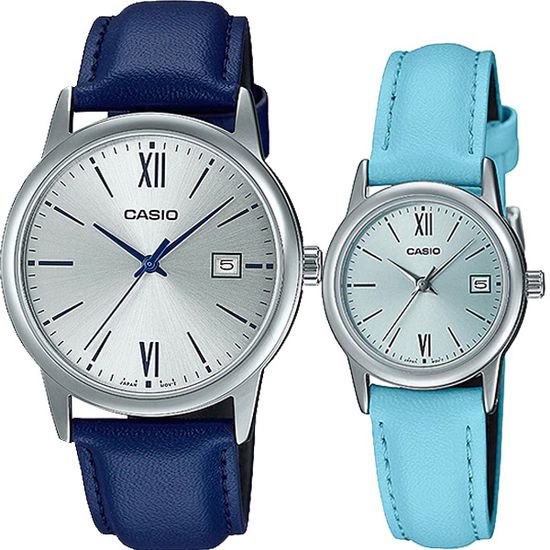 Парные часы Casio Standard: MTP-V002L-2B3 и LTP-V002L-2B3