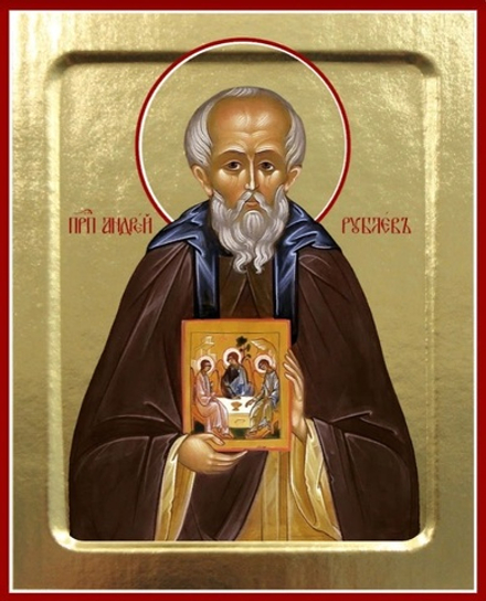 Икона Андрея Рублева, преподобного на дереве: 125 х 160 (Синопсисъ)