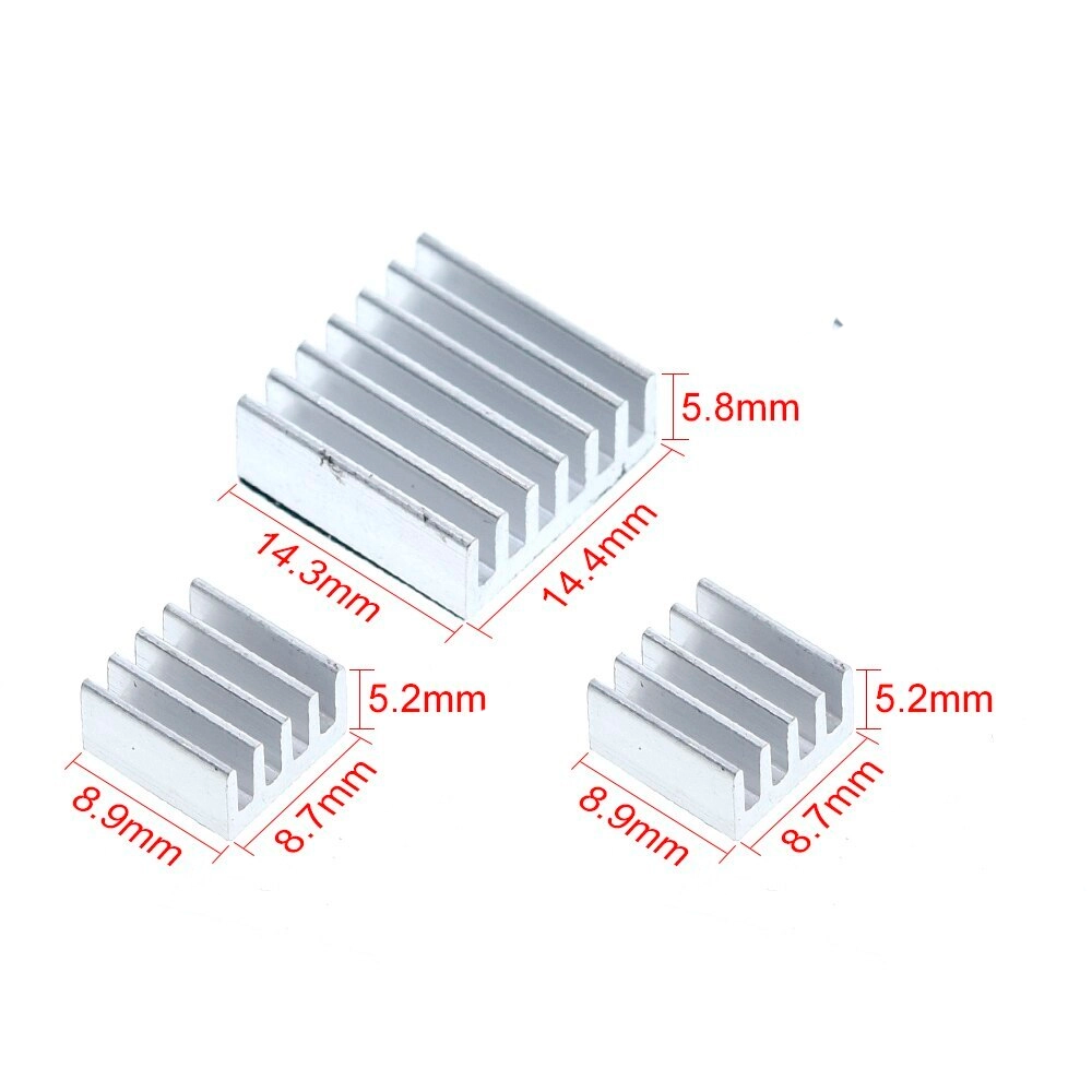 Радиаторы для охлаждения чипов на плате (3 штуки)