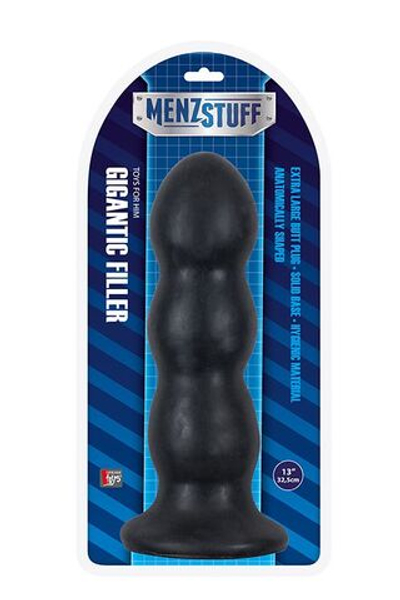 Чёрная анальная пробка MENZSTUFF GIGANTIC FILLER - 32,5 см. (Цвет: черный)