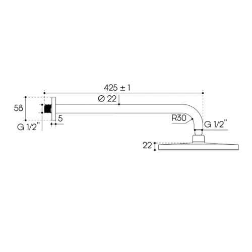 Кронштейн для верхнего душа Aqueduto CHUVA шлифованное золото