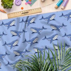 Ткань мембрана киты на голубом фоне