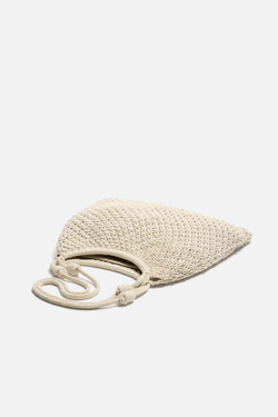 ZARA СУМКА-ШОПЕР ИЗ МАКРАМЕ, ЭКРЮ