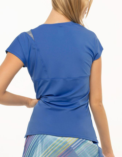 Женская теннисная футболка Lucky in Love Count Me In Love You To Pieces Top - blue marine