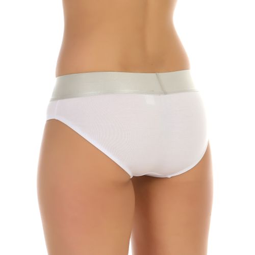 Женские трусы слипы белые с белыми буквами Calvin Klein Women Steel White