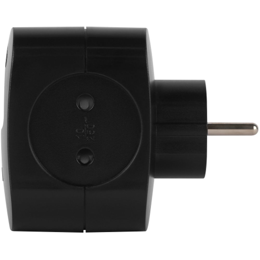 Разветвитель электрический ЭРА SP-4-3USBAC-B на 4 розетки + 3 USB A+C со шторками 10А черный | Тройники