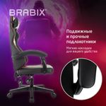 Кресло компьютерное BRABIX "Shooter GM-123", 2 подушки, экокожа, черное/красное, 533190