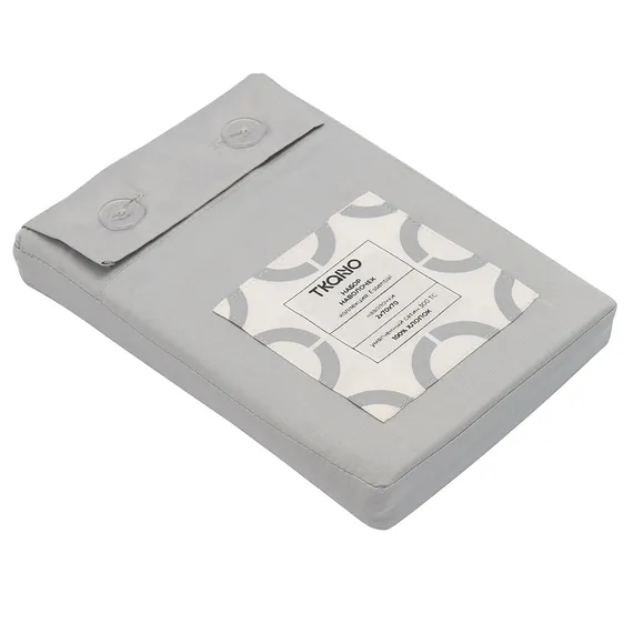 Набор из двух наволочек  из умягченного сатина серого цвета Essential 70х70 см