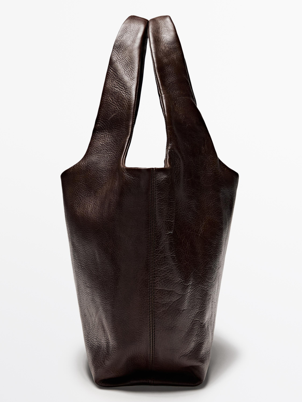 Massimo Dutti Средняя сумка из кожи наппа, коричневый