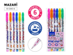 Набор ручек гель 6цв. 0.9мм. с блёстками "Meow" с ароматизир.чернилами, корп. цветной (Mazari)