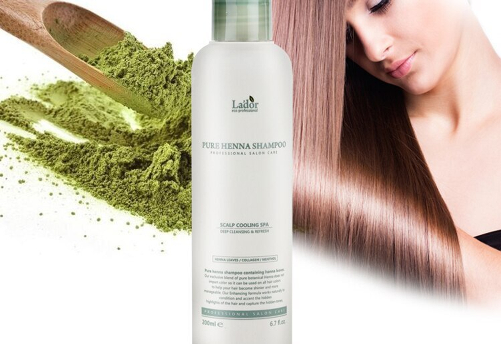 Шампунь с хной укрепляющий La'dor Pure henna shampoo Lador, 200 мл