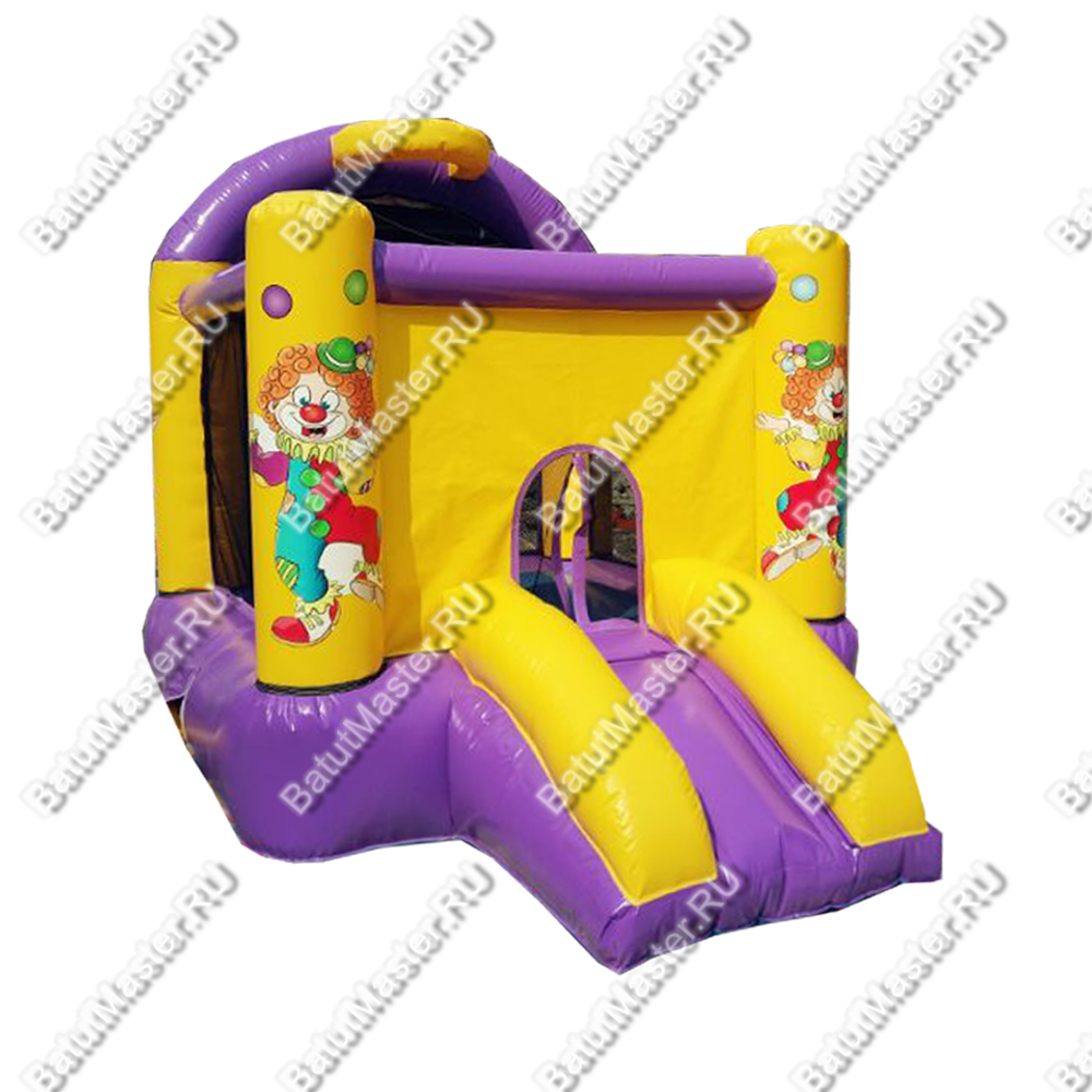 Детский надувной батут "Любимый клоун" желто-фиолетовый