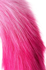 Серебристая анальная втулка 45см с бело-розовым хвостом размер M ToyFa Metal 712028-M