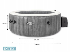 СПА-бассейн Intex PureSpa Greywood Deluxe 165/216х71 см с круговым пузырьковым массажем (28442)