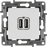 Розетка USB тип А / тип А 3000мА 15Вт - белый ETIKA Legrand