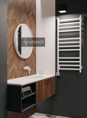 Axxinot V 30 E - электрический дизайн полотенцесушитель с квадратным и прямоугольным профилем из нержавеющей стали