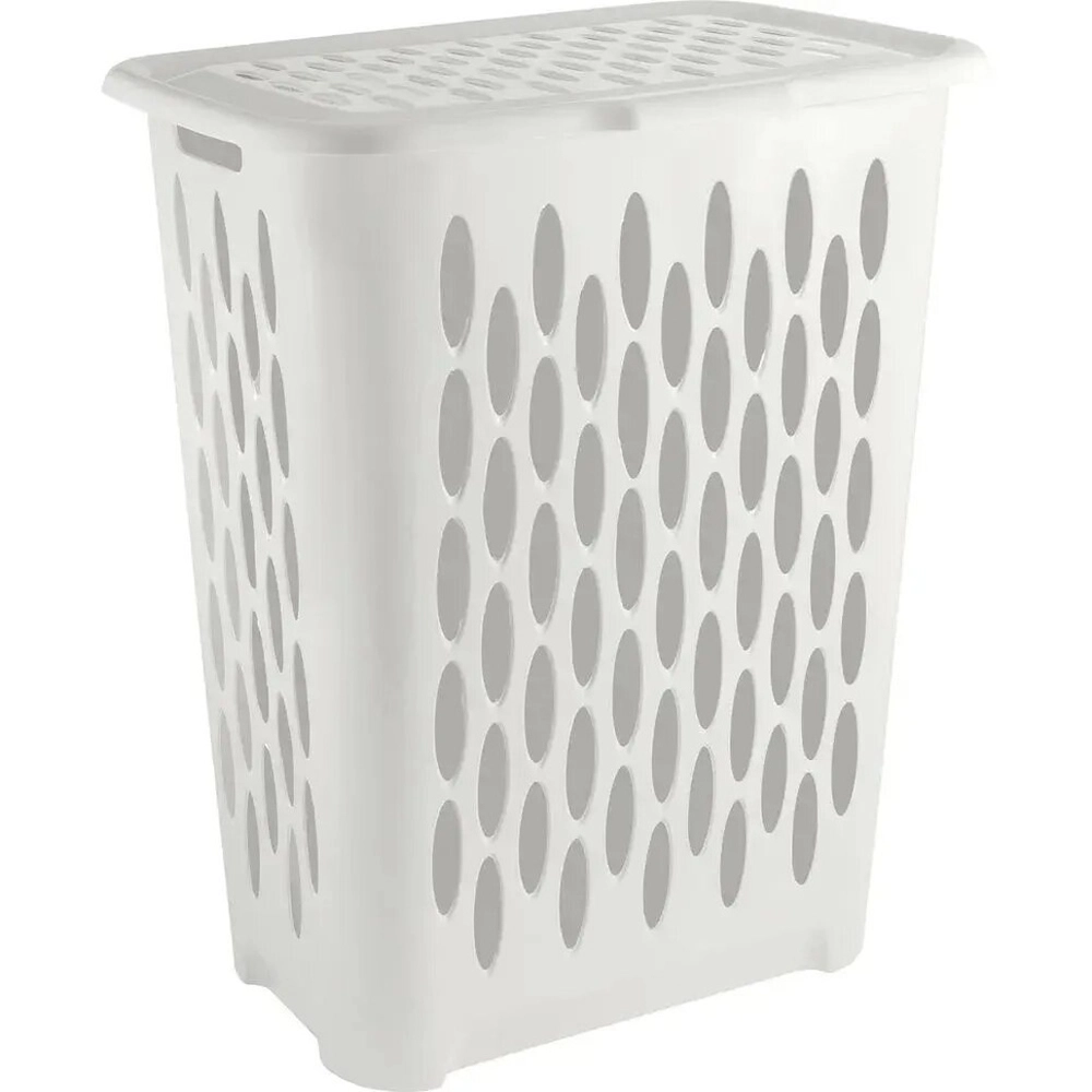 Корзина для белья Keeplex Light с откидной крышкой 37л 42,2х51,5см белое облако