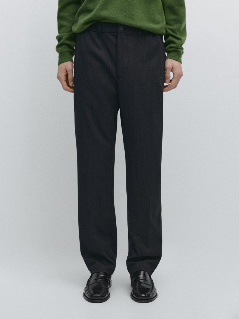 Massimo Dutti Брюки-джоггеры в полоску, темно-синий