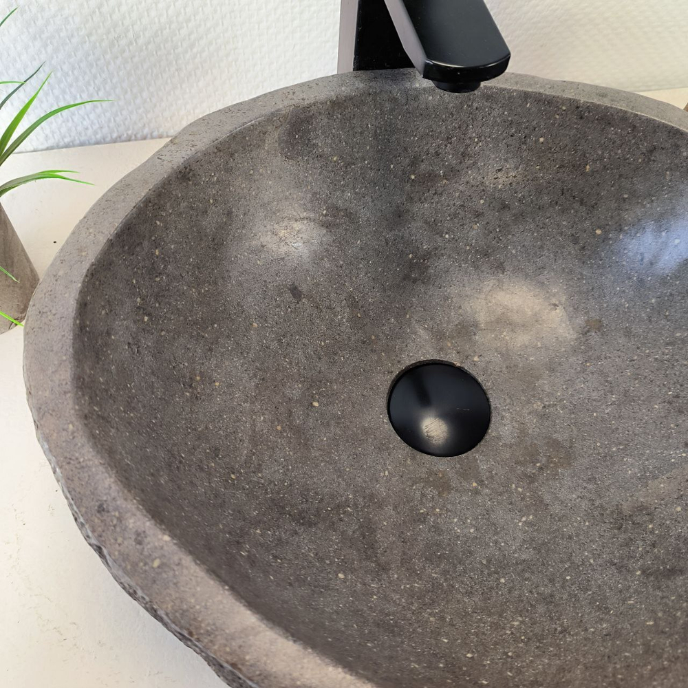 Раковина из речного камня RS-66019 45х38х15 из натурального камня