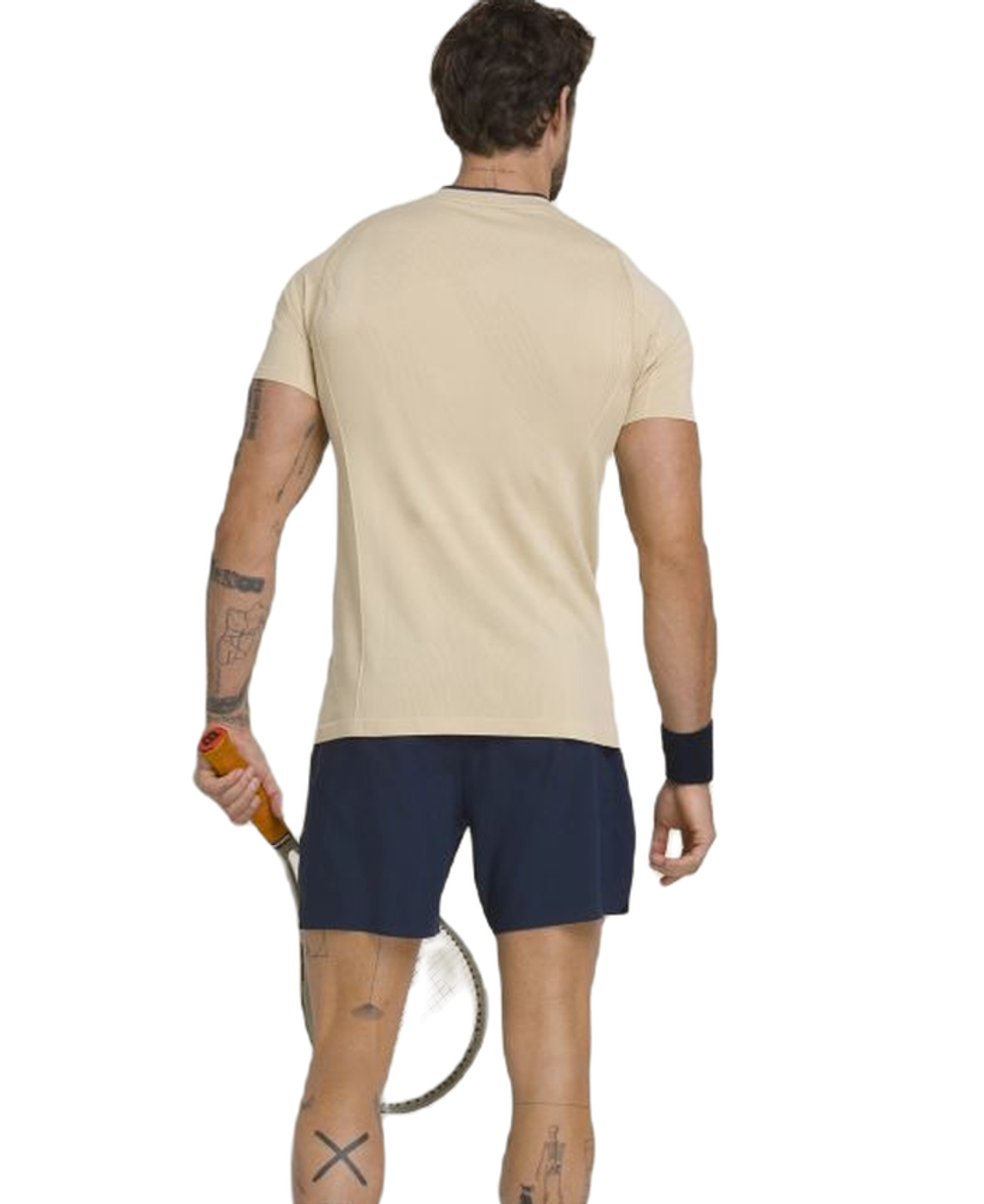 Мужское теннисное поло Wilson Players Seamless Zip Henley 2.0 - Бежевый