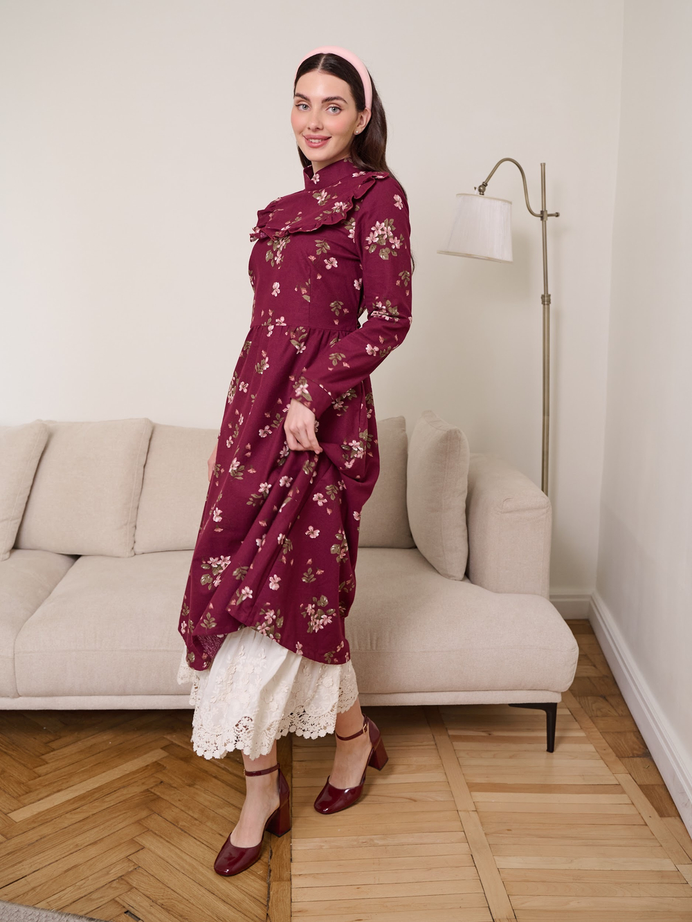 Платье с вшитой манишкой