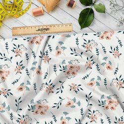 Ткань флис изящные цветочные композиции