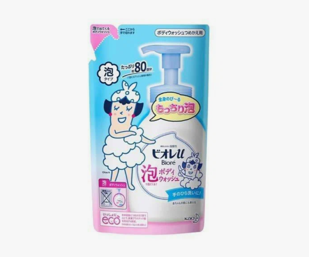 Мыло-пенка для тела с легким свежим ароматом 480 мл KAO Biore U Foam (мягкая упаковка)