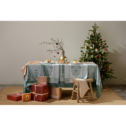 Дорожка на стол 53x150 Tkano New Year Essential Ледяные узоры зеленая