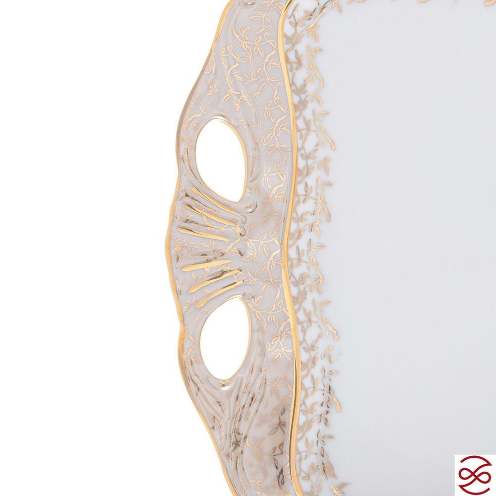 Блюдо квадратное Queen's Crown Лист Бежевый 45*25 см