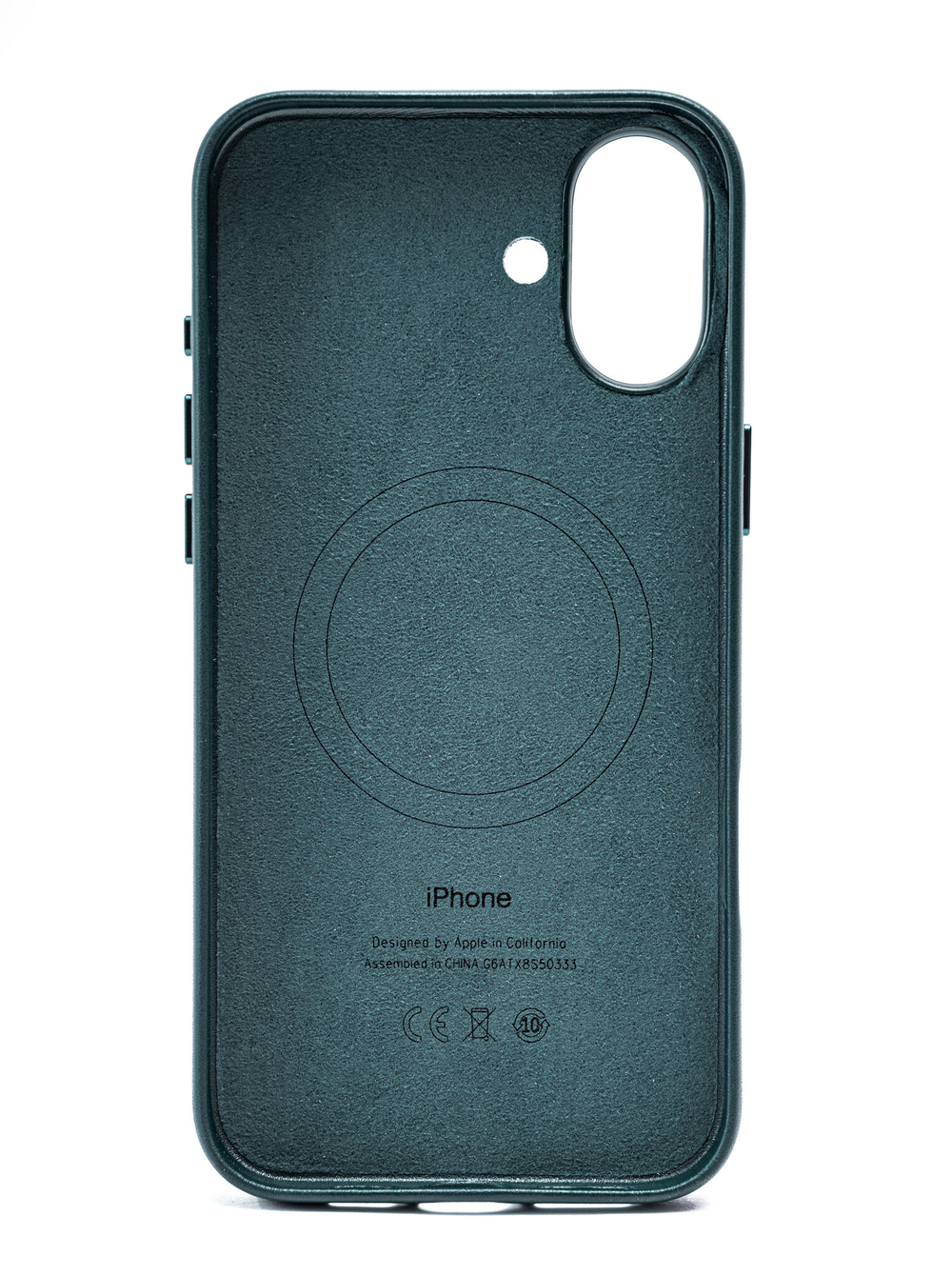 Кожаный чехол Leather Case на iPhone 16 Plus, Зеленый