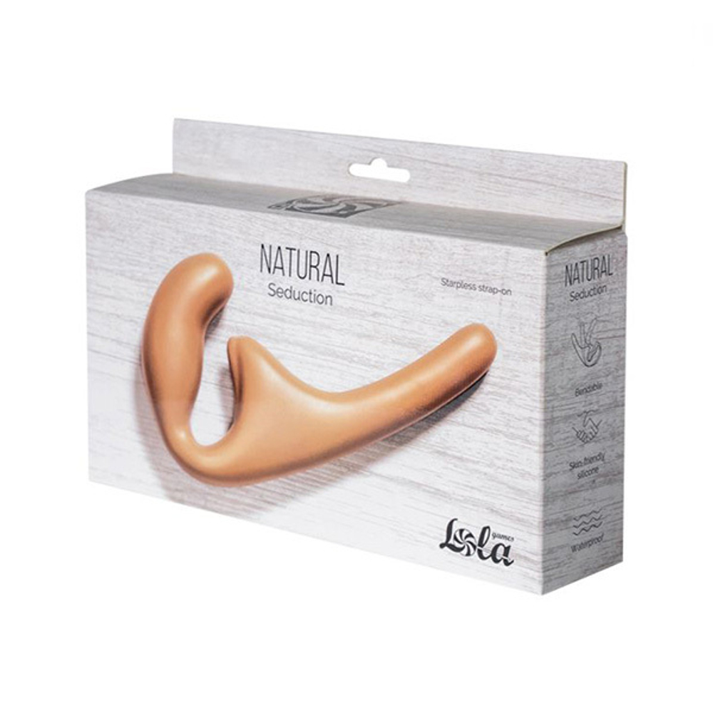 Бежевый безремневой страпон 20,5см Lola Games Seduction 5010-01lola