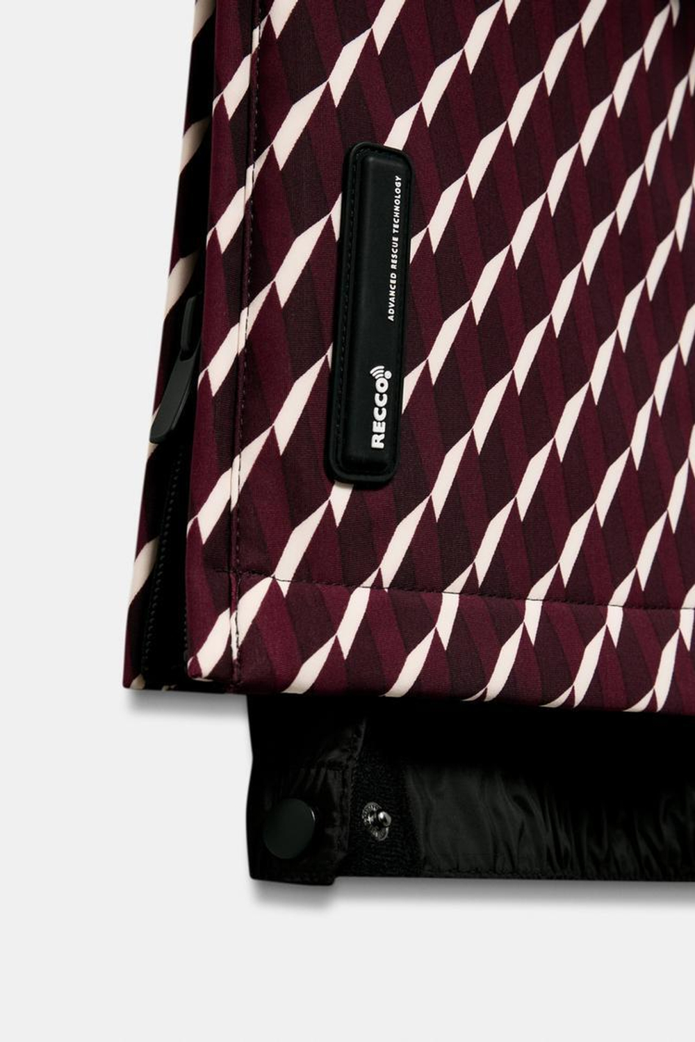 ZARA ВЕТРОЗАЩИТНЫЕ И ВОДОНЕПРОНИЦАЕМЫЕ БРЮКИ С ВЫСОКОЙ ПОСАДКОЙ, БОРДОВЫЙ/ЭКРЮ