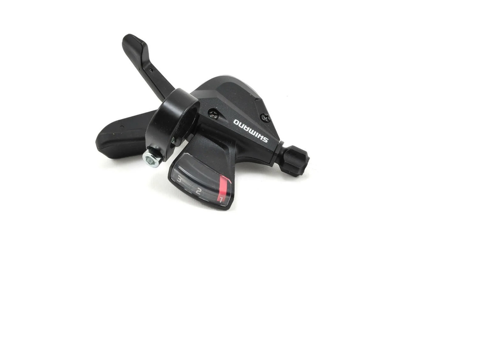 Шифтер Shimano Altus, M310, левый, 3 скорости, индикатор, трос 1800мм, черный OEM