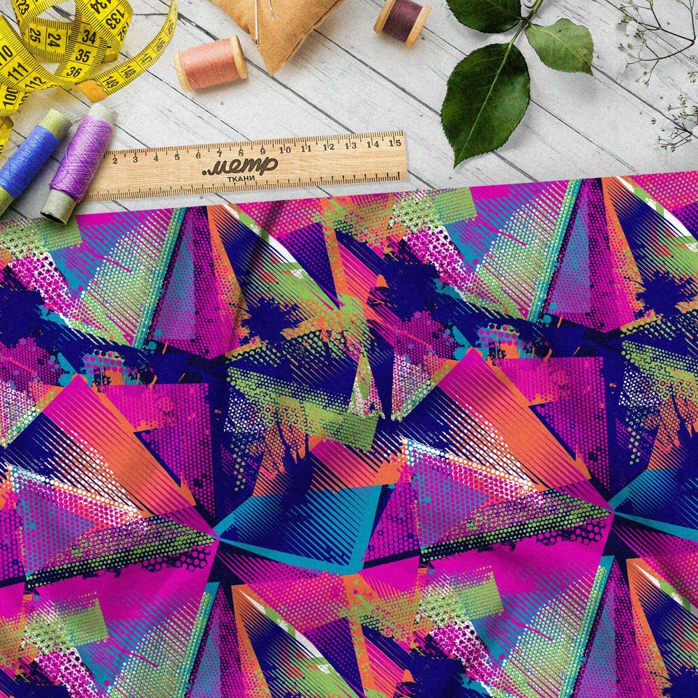 Ткань дюспо цветной свет в разбитом стекле