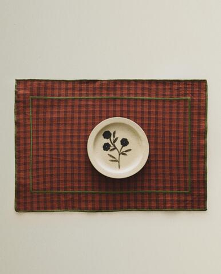 Zara Home сервировочная салфетка из хлопка, клетка, 50 35 см