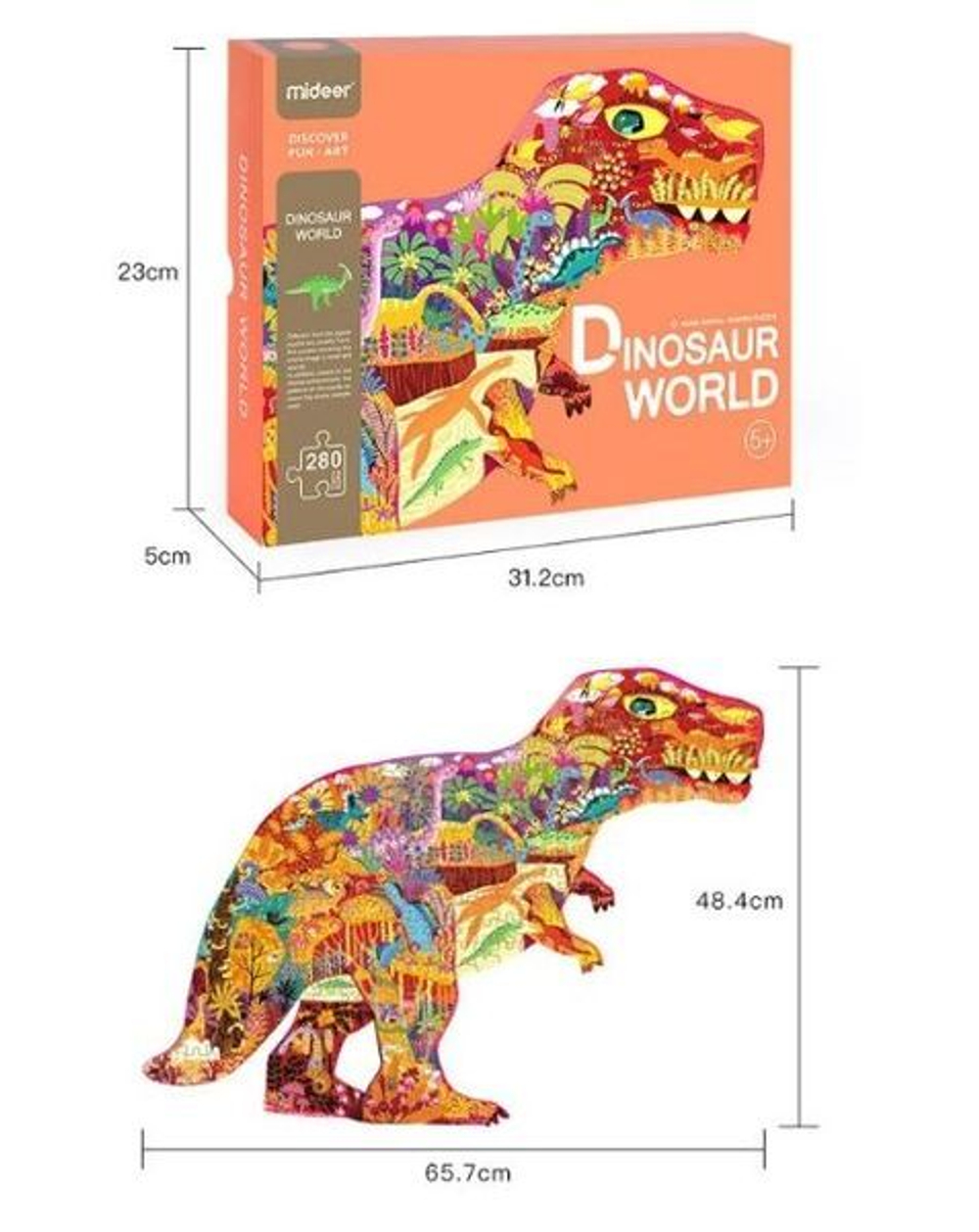 Фигурный пазл "Мир динозавров"280 элементов