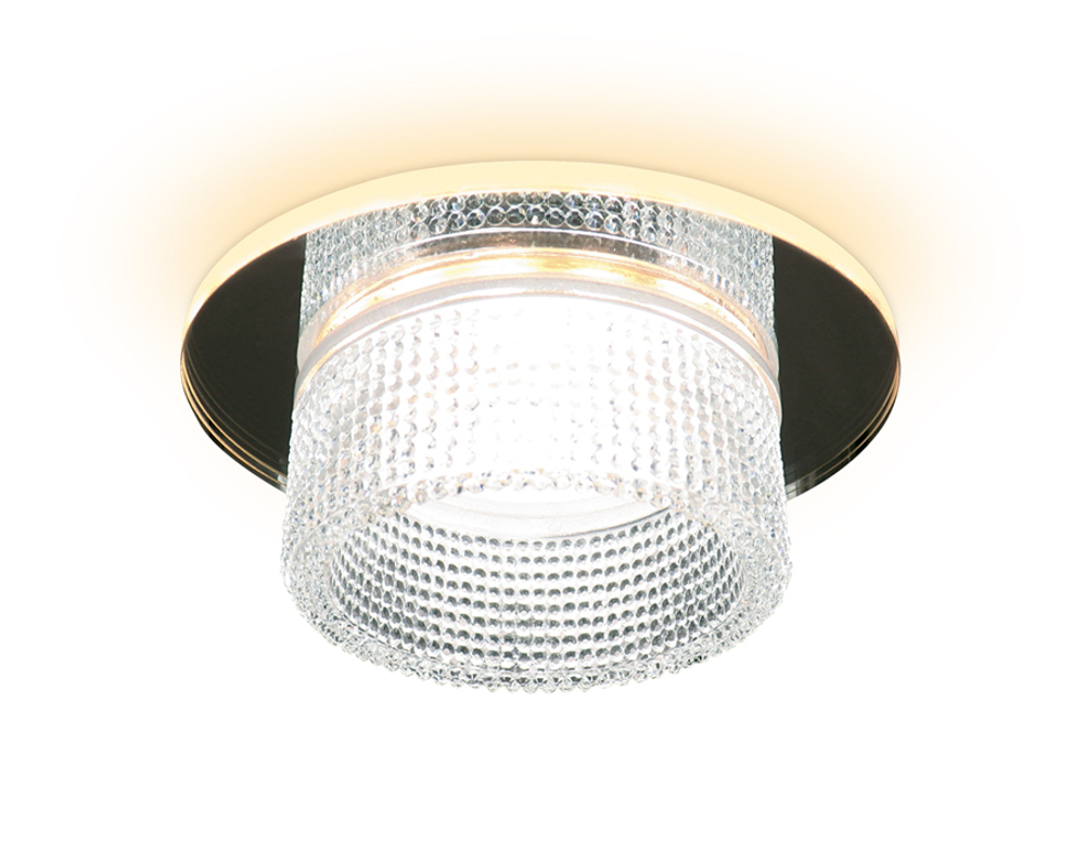 Встраиваемый точечный светильник TN350 CH/CL хром/прозрачный GU5.3+3W (LED WHITE) D95*45
