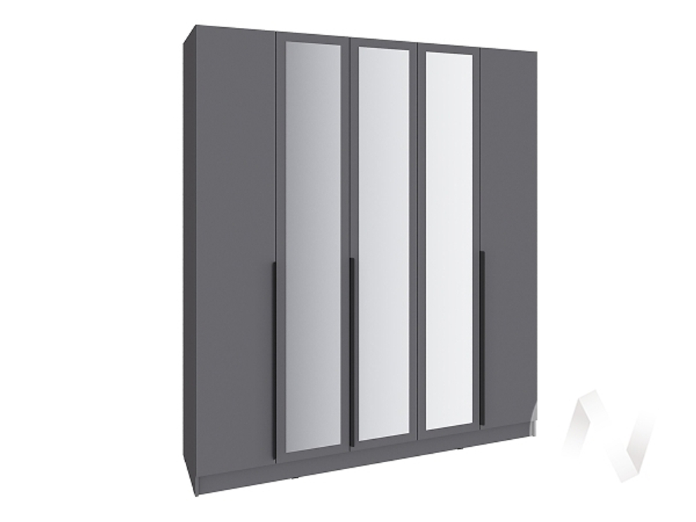 Шкаф Мадрид 2;0 с 3 ящ. внутри с зеркалом (графит серый)