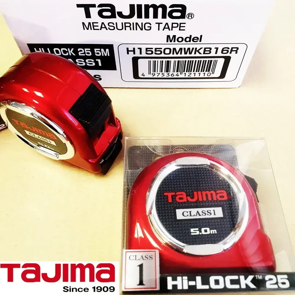 Рулетка TAJIMA Hi Lock Class1 (H1550MW) 5м/25мм (1-й класс точности)