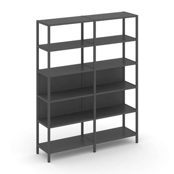 Shelf System Двухсекционный стеллаж пятиярусный SN.STM-521 Антрацит/Металл Антрацит 1590*400*1980
