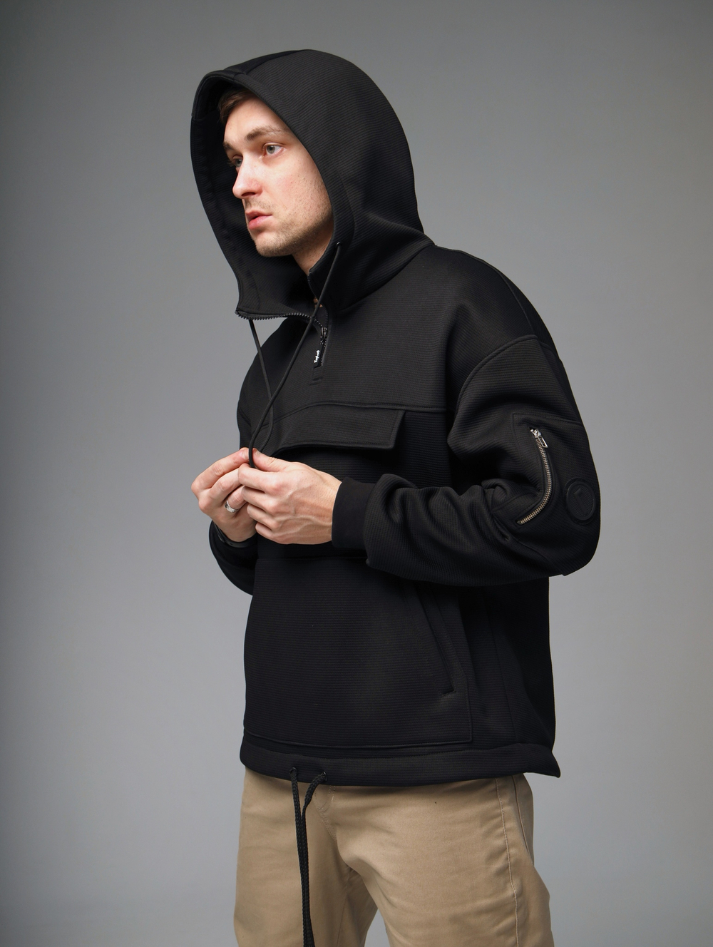 Худи анорак черный Город Горький мужское