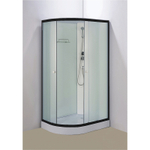 Душевая кабина Loranto 1180х780х2080 правосторонняя, белое заднее стекло, поддон 14 см, матовое стекло 4 мм, профиль черный (CS-877EBTM/W-120)