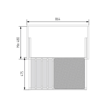 Вешало для брюк с корзиной, Unihopper, 900мм, c доводчиком, clip-on, MOKA