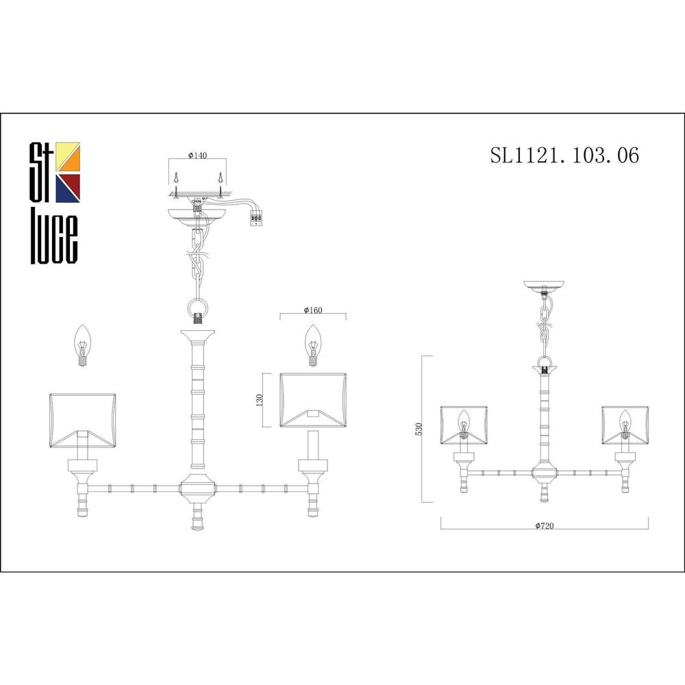 SL1121.103.06 Люстра подвесная ST-Luce Никель/Оливковый E14 6*40W